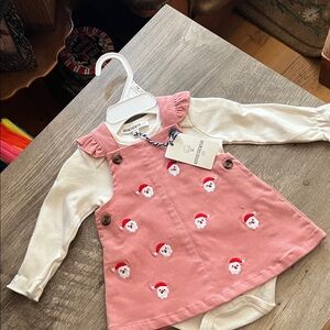 Adorable Pink Santa Dress Set for Kids